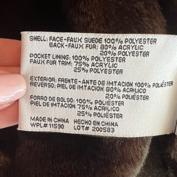 Johnson & Murphy Faux Fur Faux Suede Trimmed Women's Coat, size XL, see pics - Picture 14 of 15